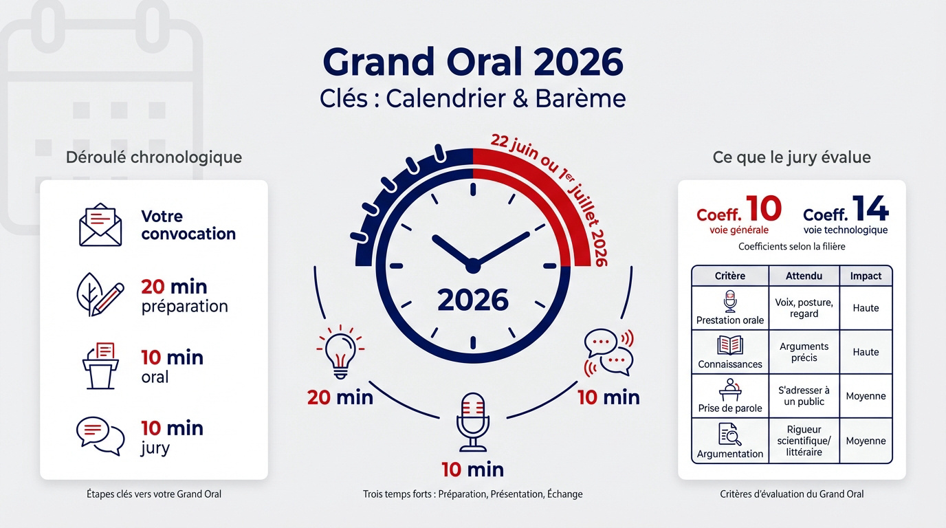 Calendrier et barème officiel du Grand Oral Bac 2026
