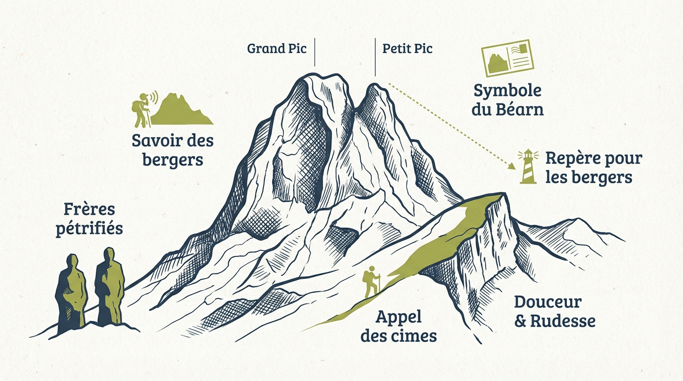 Vue majestueuse du Pic du Midi d'Ossau, le géant de pierre du Béarn